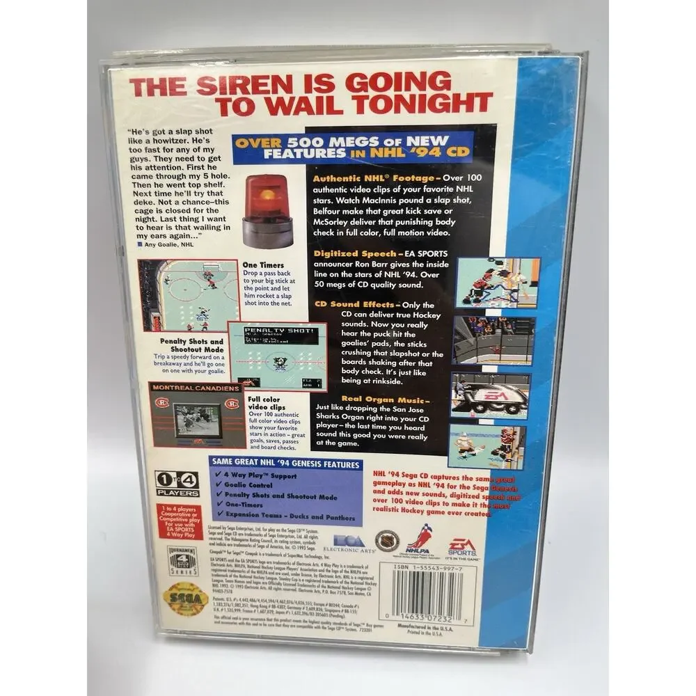 NHL '94 (Sega CD, 1993) Complete